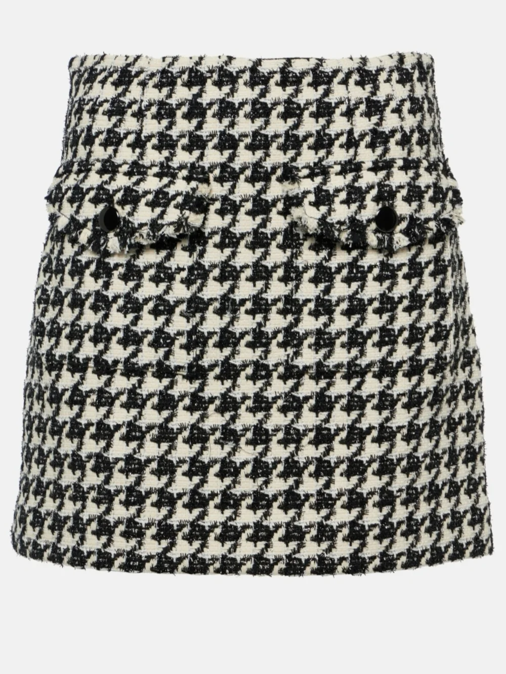 Veronica Beard Adriel Houndstooth Tweed Mini Skirt Black White Office Cotton 12 - Picture 13 of 13